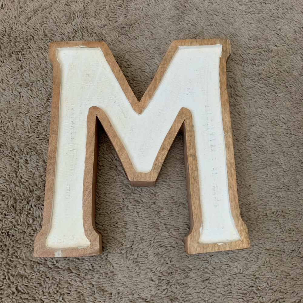 “M” wooden home decor.
